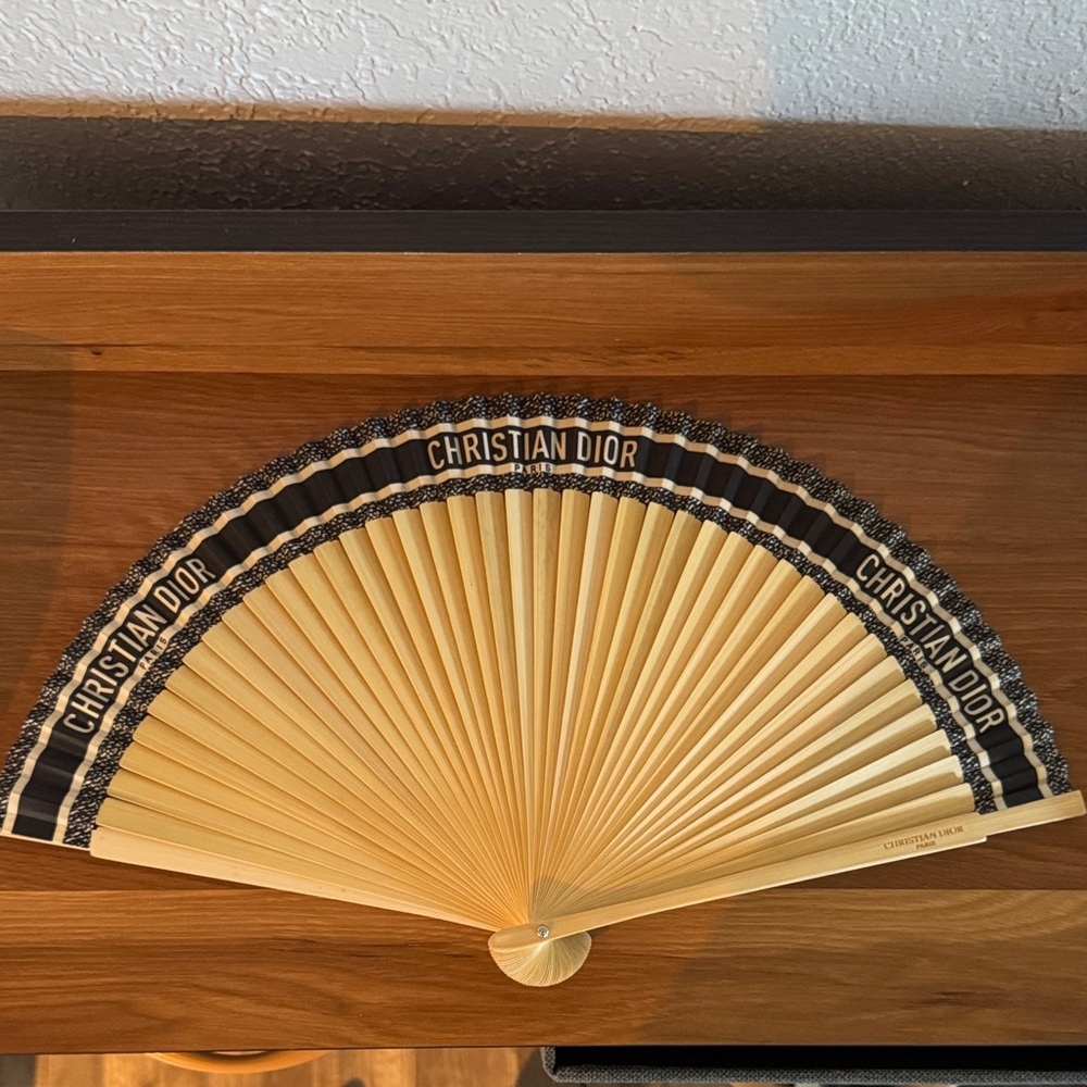 Dior Black and Tan Hand Fan GWP